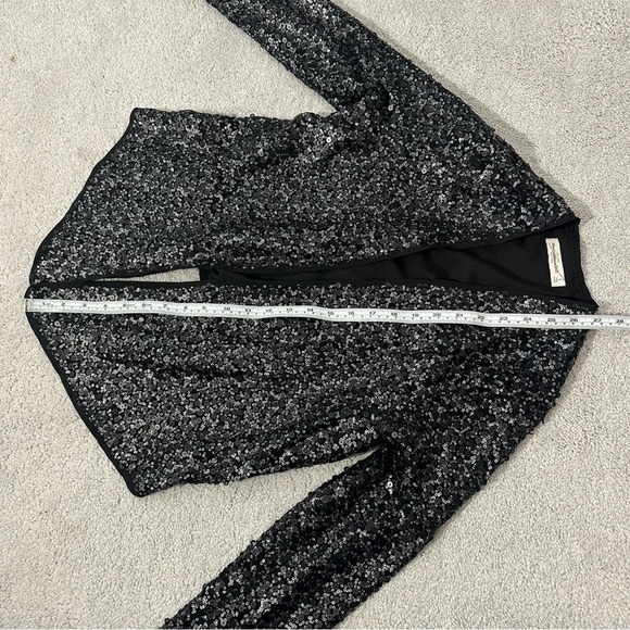 Abercrombie & Fitch black/silver sequin jacket size s - Picture 7 of 11